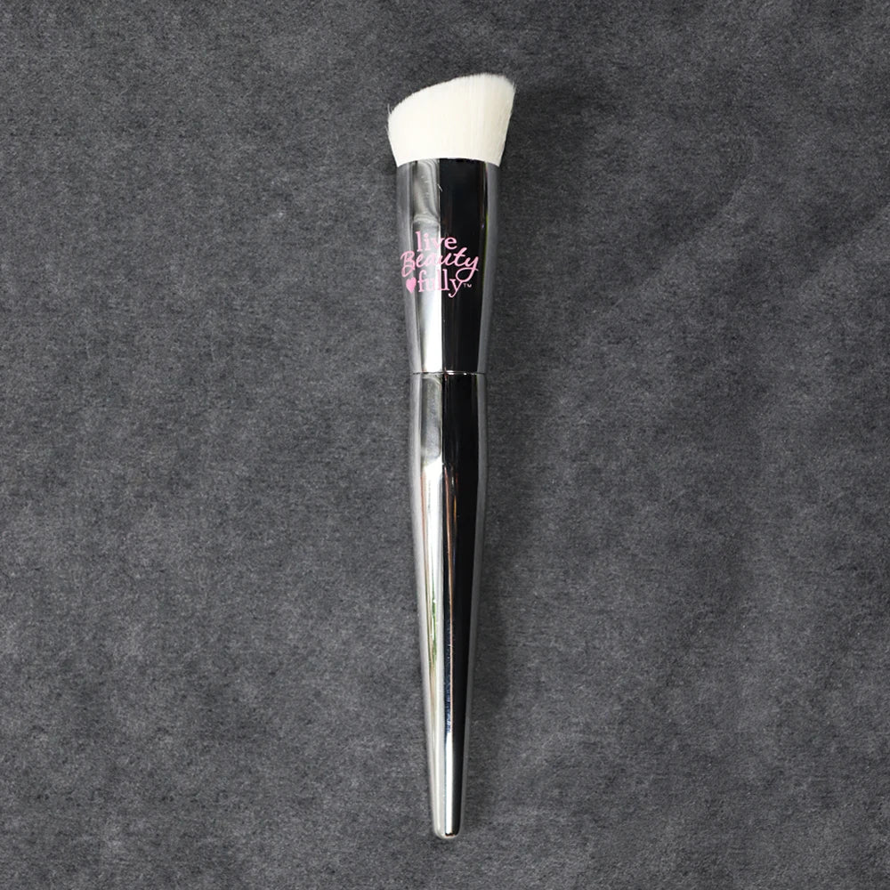 Angled Flat Top Foundation Brush IT Cosmetic Silver Chromed Precision Cream Foundation Makeup Brush Quake Default Title