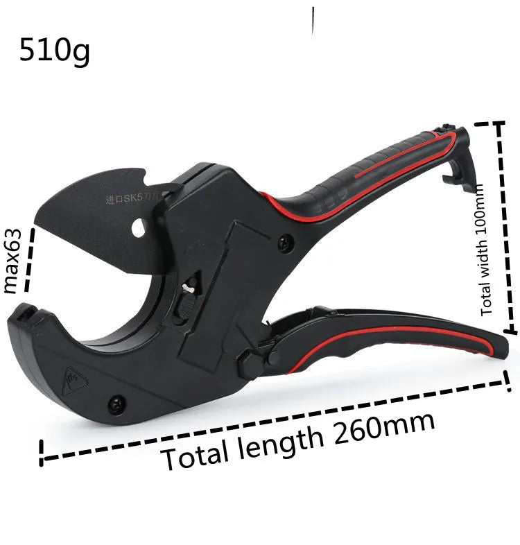 PPR Water Pipe Scissors PVC Pipe Cutter Blade Labor-saving Ratchet Pipe Cutter Line Pipe Cutter Cutting Replaceable Blade Quake PURPLE