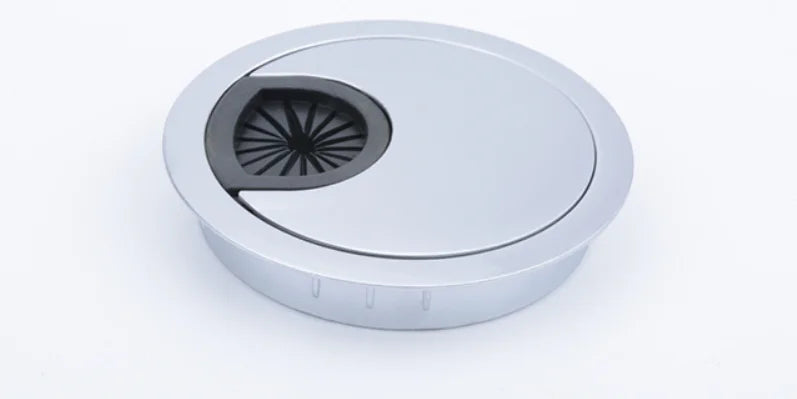 Zinc Alloy Round Table Wire Hole Covers Outlet Port Computer PC Desk Cable Grommet Line Holder 50mm/53mm/60mm/80mm Quake Pearl Chrome 50mm