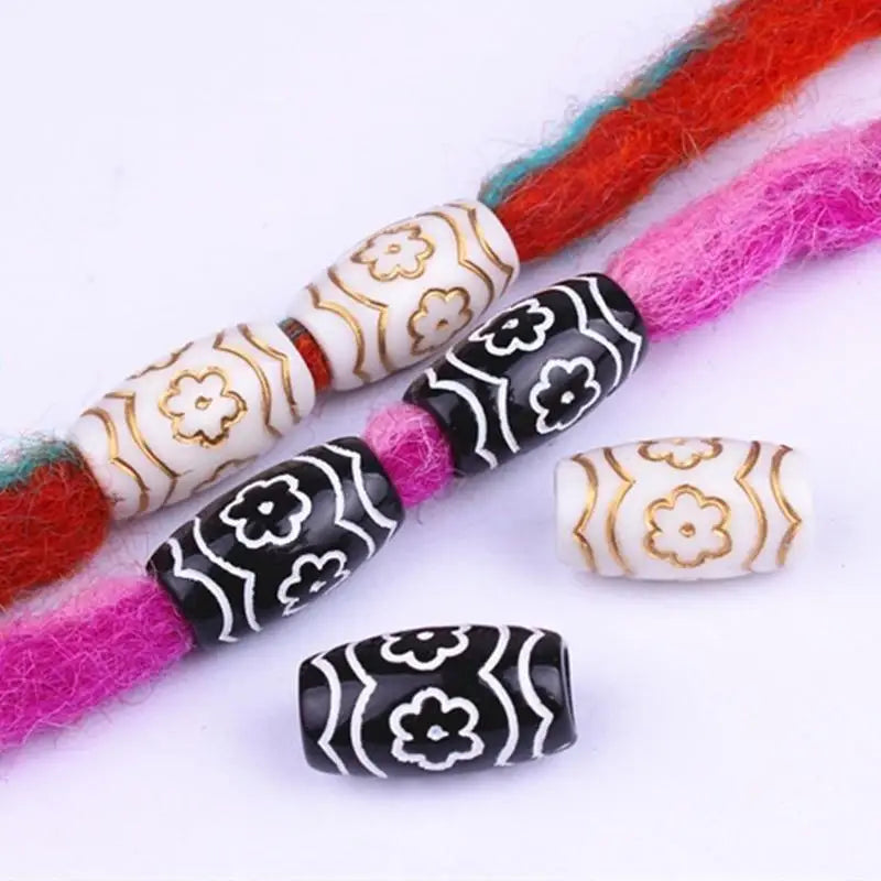 10pcs Hair Beads African Hair Rings Beads Cuffs Tubes Charms Dreadlock Dread Hair Braids Jewelry Decoration Accessories Tools Quake