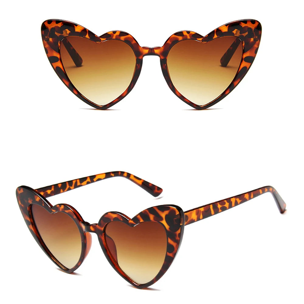 Fashion Heart-Shaped Sunglasses for Women Summer UV400 Sun Glasses Brand Design Love Heart Shades Trendy Street Snap Eyewear Quake