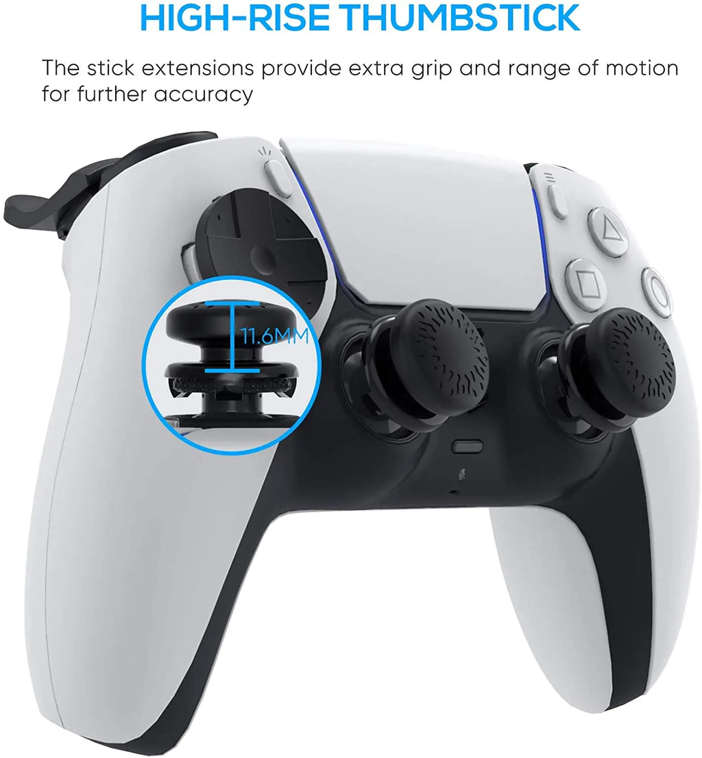 PS5 Accessory Kit Set, Compatible with DualSense Controller, Thumb Grip Joystick + L2 R2 Trigger Extender + D-Pad Button, Suitab Quake