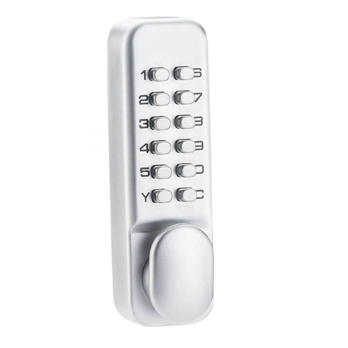 Zinc Alloy Mechanical Door Lock Keyless Push Button Security Handle for Balcony Gate Outdoor Use Quake Silver