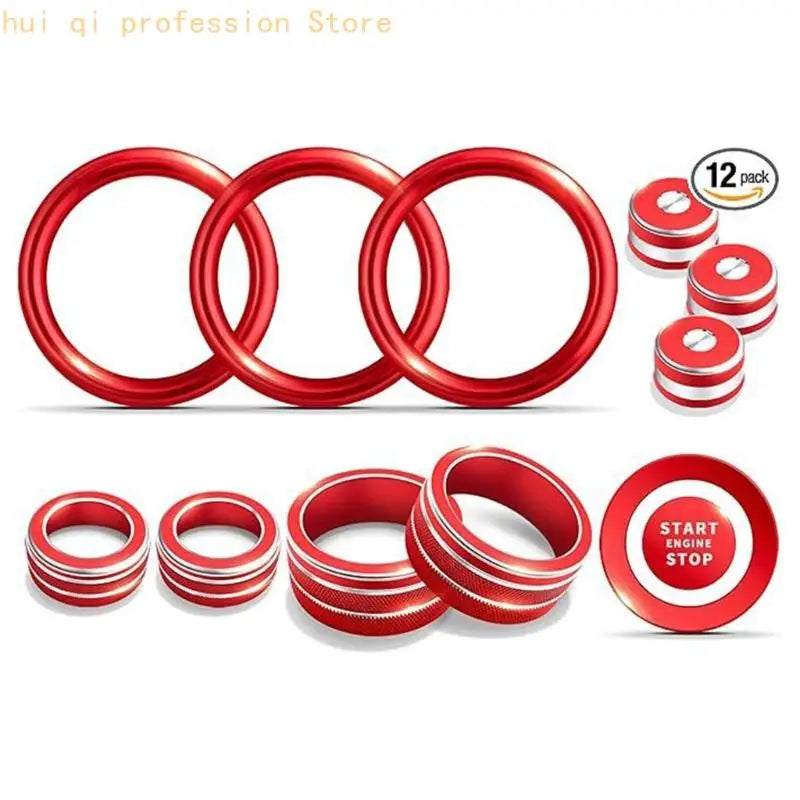 12Pcs Easy Install Interior Knob Cover Trim Accessories For Select Model H8WE Quake