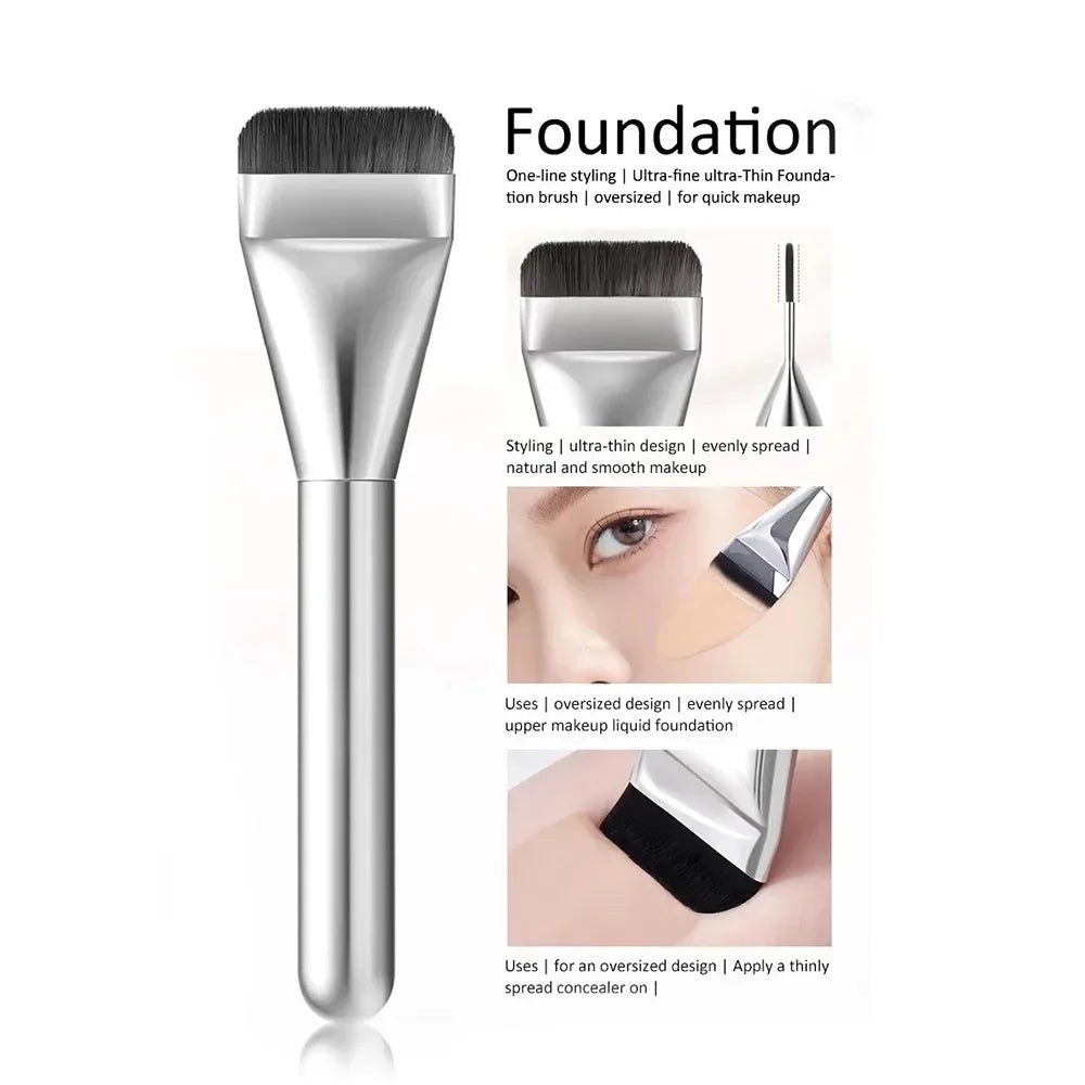 -New Foundation Brush Korean Makeup Brush Ultra-Thin One-Line Mask Brush Primer Concealer Brush Quake