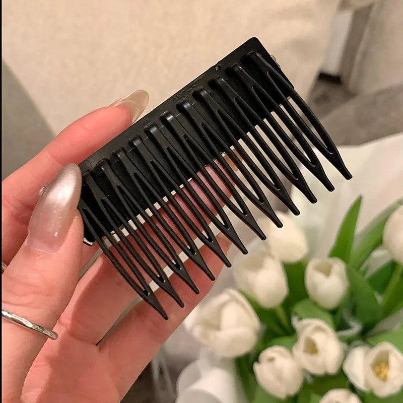Exquisite Rhinestone Anti Slip Hair Comb for Women Women Girls Bangs Side Clip Broken Hair Edge Clipstyling Accessory Hairpin Quake