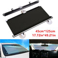 Auto Retractable Car Windshield Sun Shade Curtain Anti-UV Block Sun Visor Black Effective Sun Protection Easy Installation Quake A