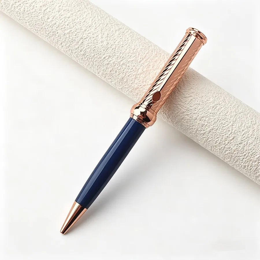 Luxury Metal Ballpoint Pen Spiral Texture Business Signature Pen 0.7mm Black Ink Smooth Writing Office School Stationery Gift Quake 3020-3