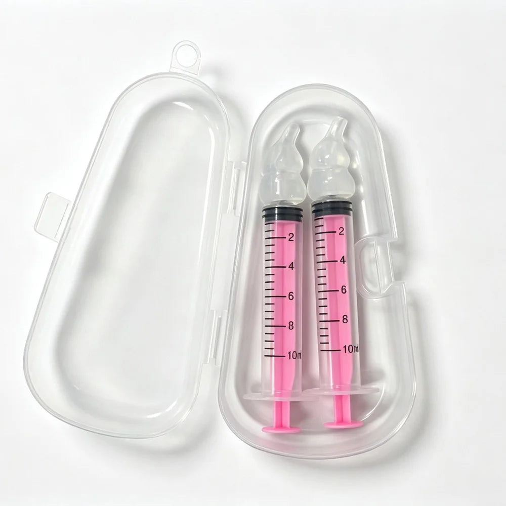 vvocci Nasal irrigator Cartoon Baby Oral Suction Nasal Aspirator Baby Snot Cleaner 10ml Syringe-style Baby Nasal Irrigator Quake Boxed 2pcs 10ml Pink