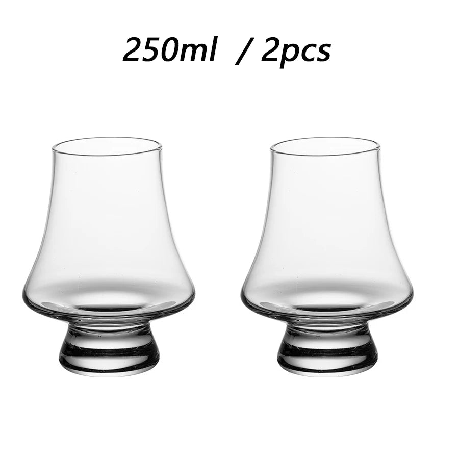 YWDL 2/4/6pcs Glass Whiskey Cup Set of 250ml Clear Lead Free Drinking Glasses Scotch Liquor Barware Beer Spirits Wine Glasse Quake 2pcs 250ml