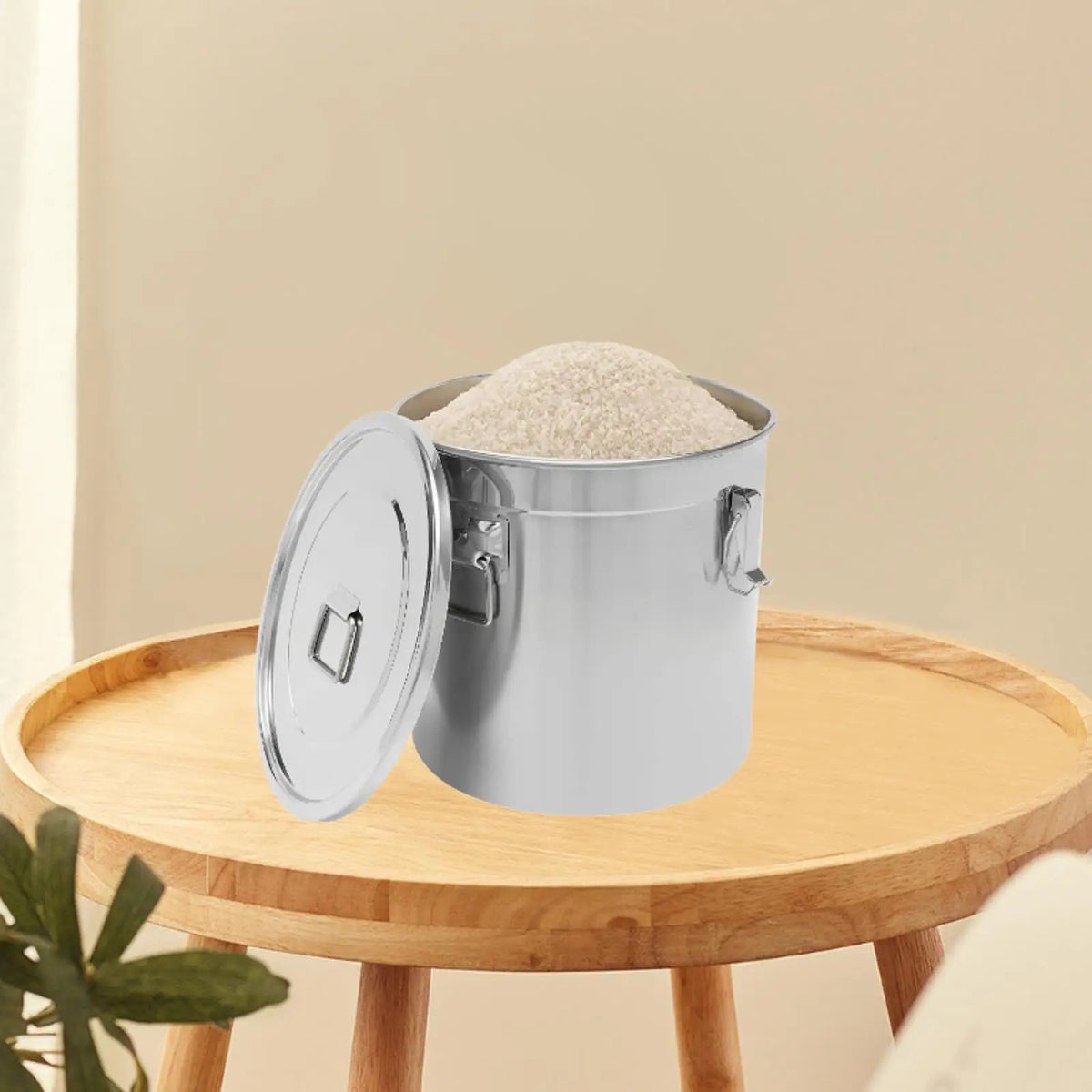 Stainless Steel Bucket Milk Bucket Can Large Capacity Storage Storager Bucket Kitchen Storage Jar Oil Food Bean Flour Sugar Quake