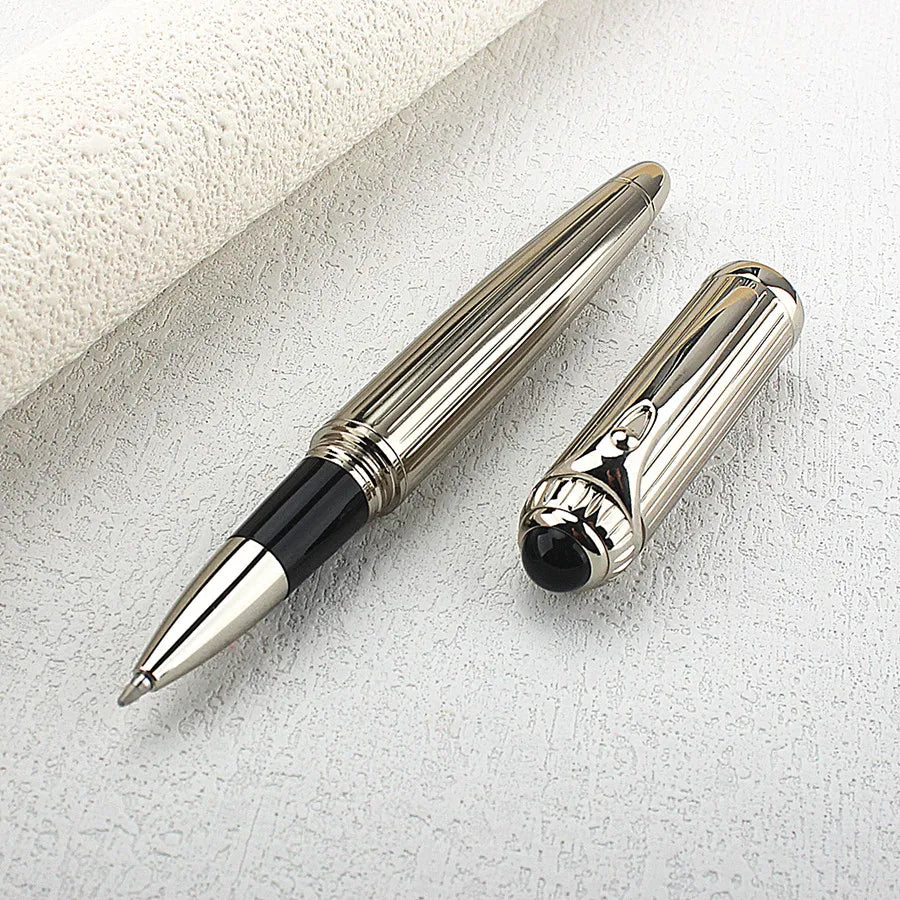 Luxury Big Barrel Rollerball Pen with Silver Clip Smooth Writing for Business Gift (Blue Ink) PK Jinhao 159 Quake 148-1