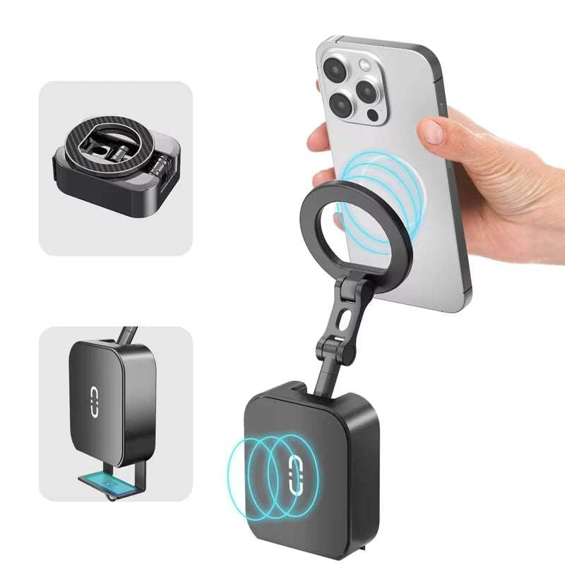 Magnetic Phone Stand Mount Foldable Extendable Portable Travel Holder for Desk Airplane Train Magnet Travel Phone Holder Quake
