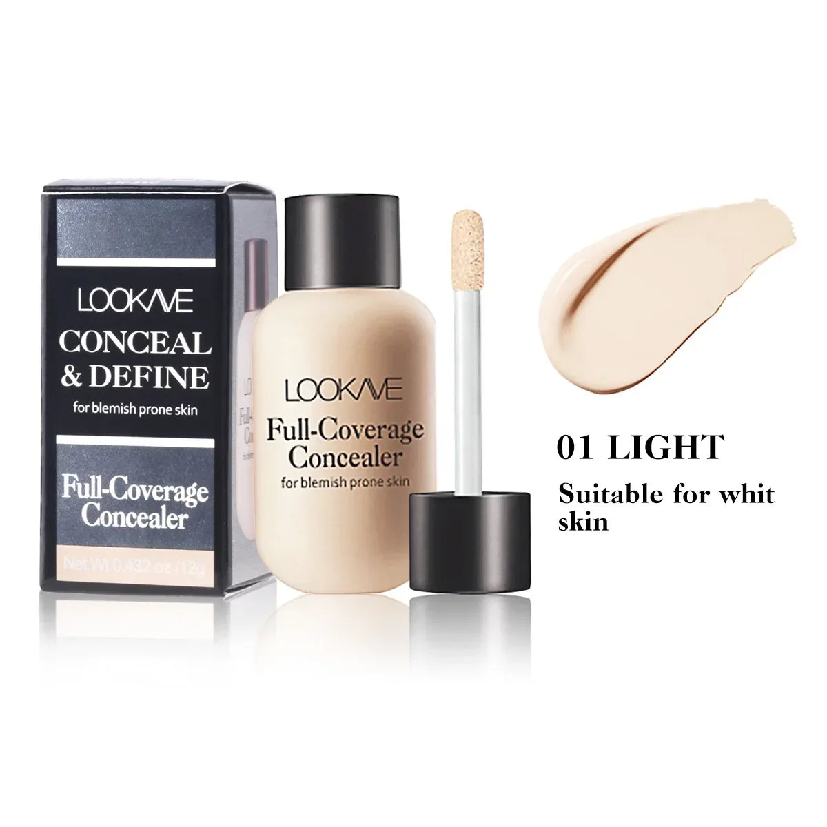Liquid Concealer Foundation Cream Makeup Waterproof Lasting Full Coverage Acne Spot Scars Dark Circles Face Base Cosmetics Quake light