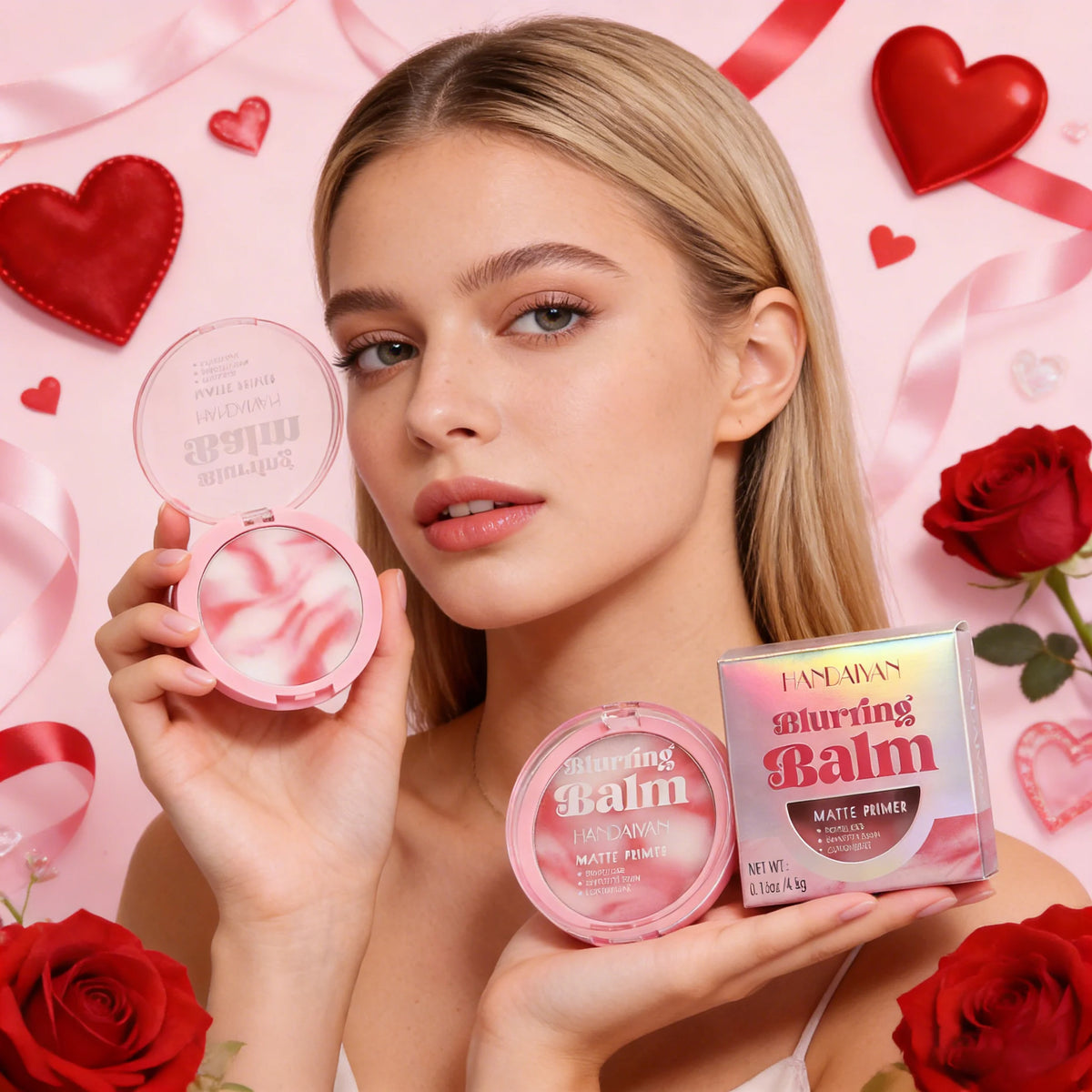 Control Waterproof Setting Powder Cream Long Lasting No Transfer Pore Minimizing Makeup with Puff for Fresh Finish Quake 1PC