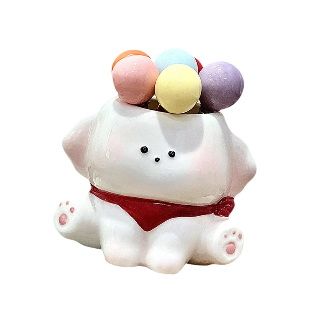 Food Pick Ceramic Puppy Fruit Fork Jar Dessert Fork Set for Fruits Snacks and Stylish Table Decor Quake