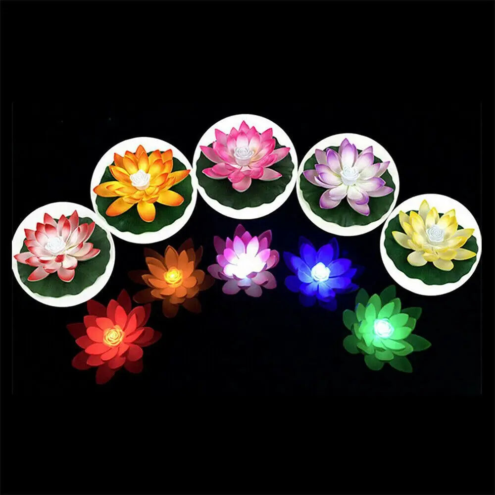 Solar Powered Buddhist Prayer Floating Lighting Decoration Fountain Pool Pond Lamp Wishing Lamp Flower Light Lotus Lamp Quake