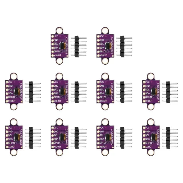 1-10PCS VL53L0X Time-of-Flight (ToF) Laser Ranging Sensor Breakout 940nm GY-VL53L0XV2 Laser Distance Module I2C IIC with Pin Quake 10pcs