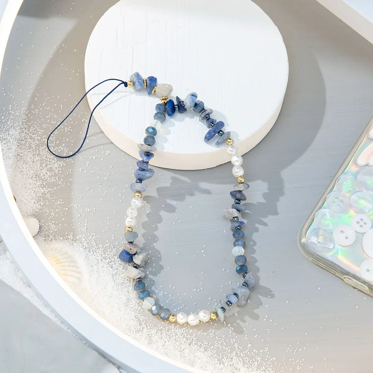 Fashion Jewelry Anti-Lost Beaded Keychain Hanging Cord Cellphone Strap Mobile Phone Chain Lanyard Mobile Phone Lanyard Quake B