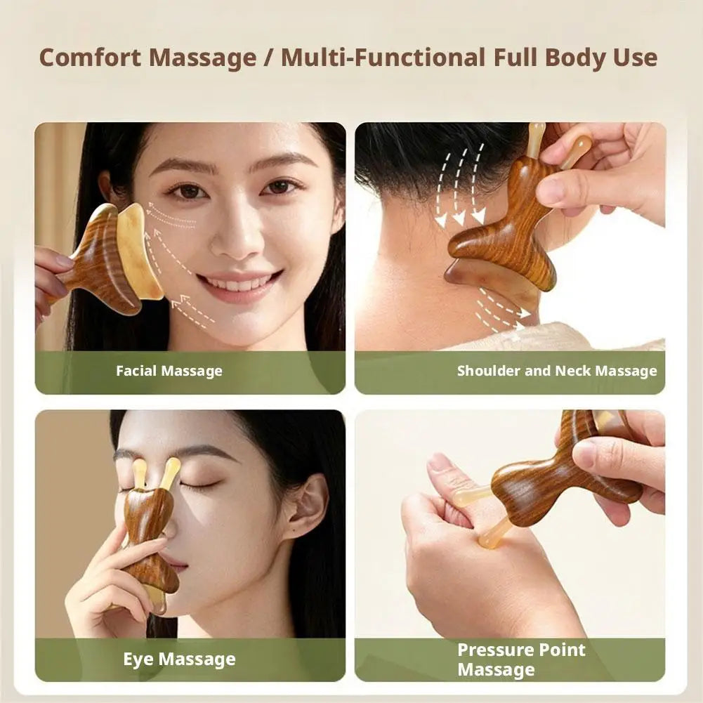 Sandalwood Face Massager Nose & Face Massager - Eye Relief Tool Snail Facial Meridian Massage Quake