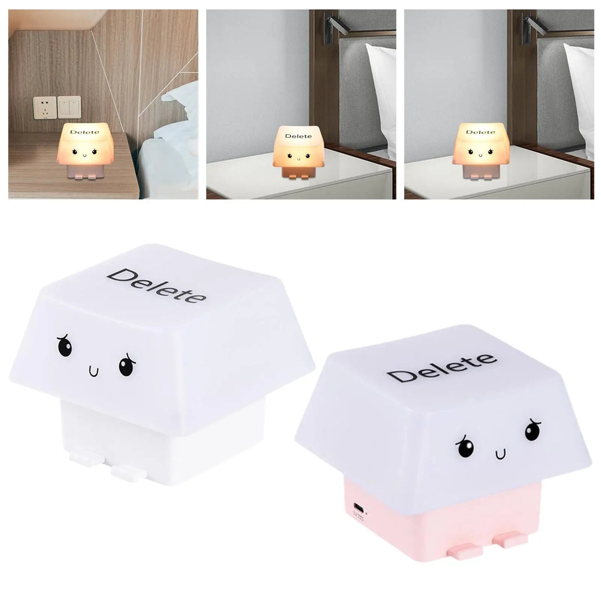 Keycap Night Light Keycap Decorative Lamp USB Rechargeable 3 Moods Light Tabletop Ornament Bedside Lamp for Desk Decorations Quake