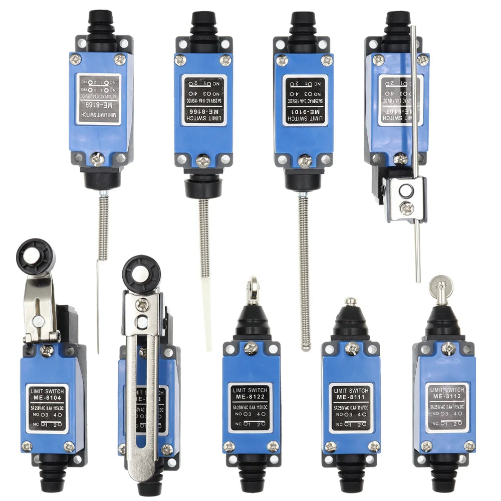 ME-8104 ME-8107 ME-8108 ME-8111 ME-8112 ME-8166 -8169 Limit Switch Rotary Adjustable Roller Lever Arm Travel Switch AC250V NO NC Quake