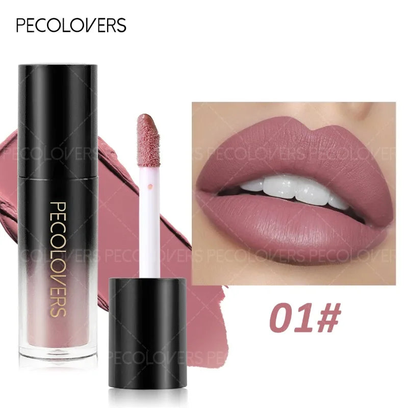 Black Tube Matte Lip Gloss, Multi-color Selection, Plump Lipstick, Non-drying, Waterproof and Long-lasting, Lip Cosmetics Quake 01