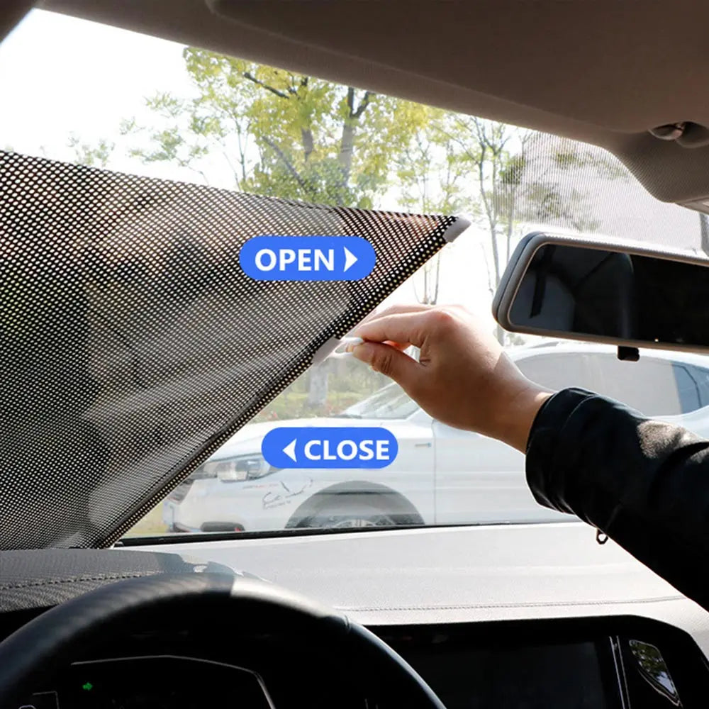 Front Car Retractable Windshield Sun Shade Visor SUV Window Folding Block Cover Quake