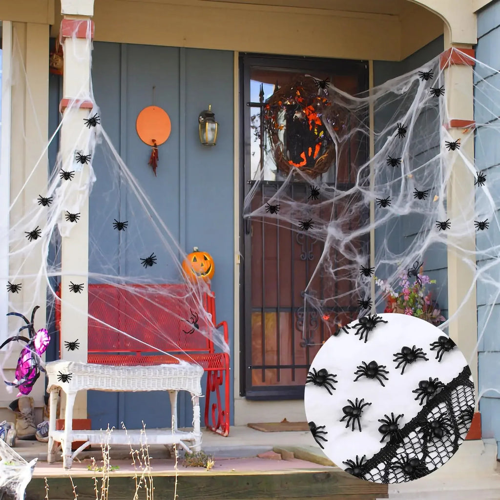50/500pcs Horror Mini Black Spider Simulation Insects Toys Haunted House Spider Decor Supplies Halloween Home Party Decorations Quake