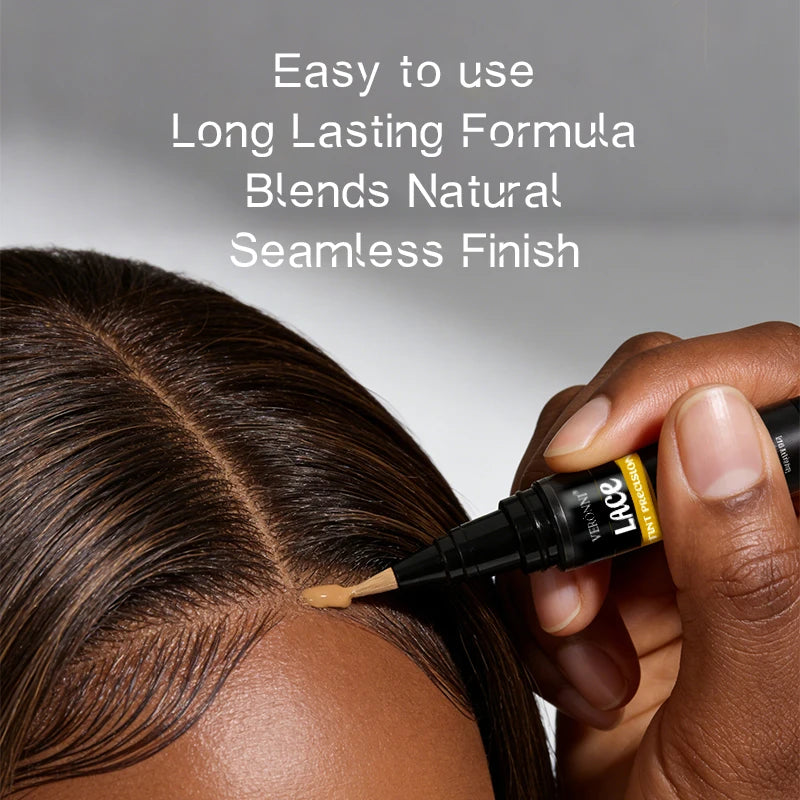 Lace Tint Pen Tinted Lace Precison for Wigs Long-Lasting Easy Apply Natural-Looking High Viscosity Hair Tint for All Hair Types Quake