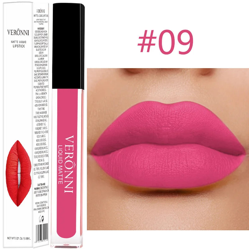 14 Color Liquid Matte Lipsticks Long Lasting Velvet Lip gloss Non Stick Cup Waterproof Beauty Cosmetics Makeup for Women Lip Quake 09