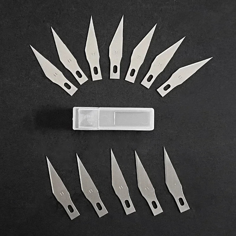 Surgical Sculpture Cutting Tools Metal Scalpel Knife 100/50/20Pcs Engraving Knife Blades Wood Carving Knife Blade Replacement Quake