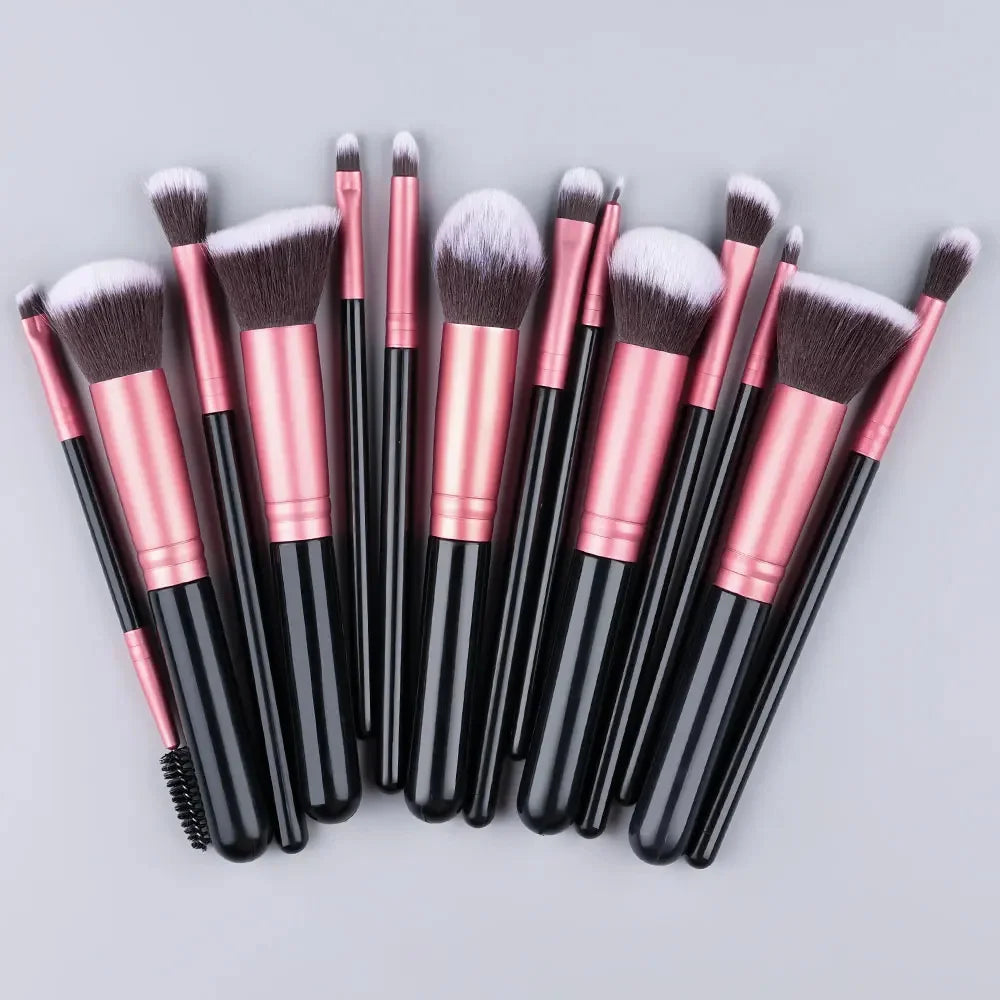 14-16pcs Makeup Brush Set for Women Super Soft Detail Brushes including Blush Foundation Concealer Eyeshadow Beauty Tools Quake AMZ-14RE