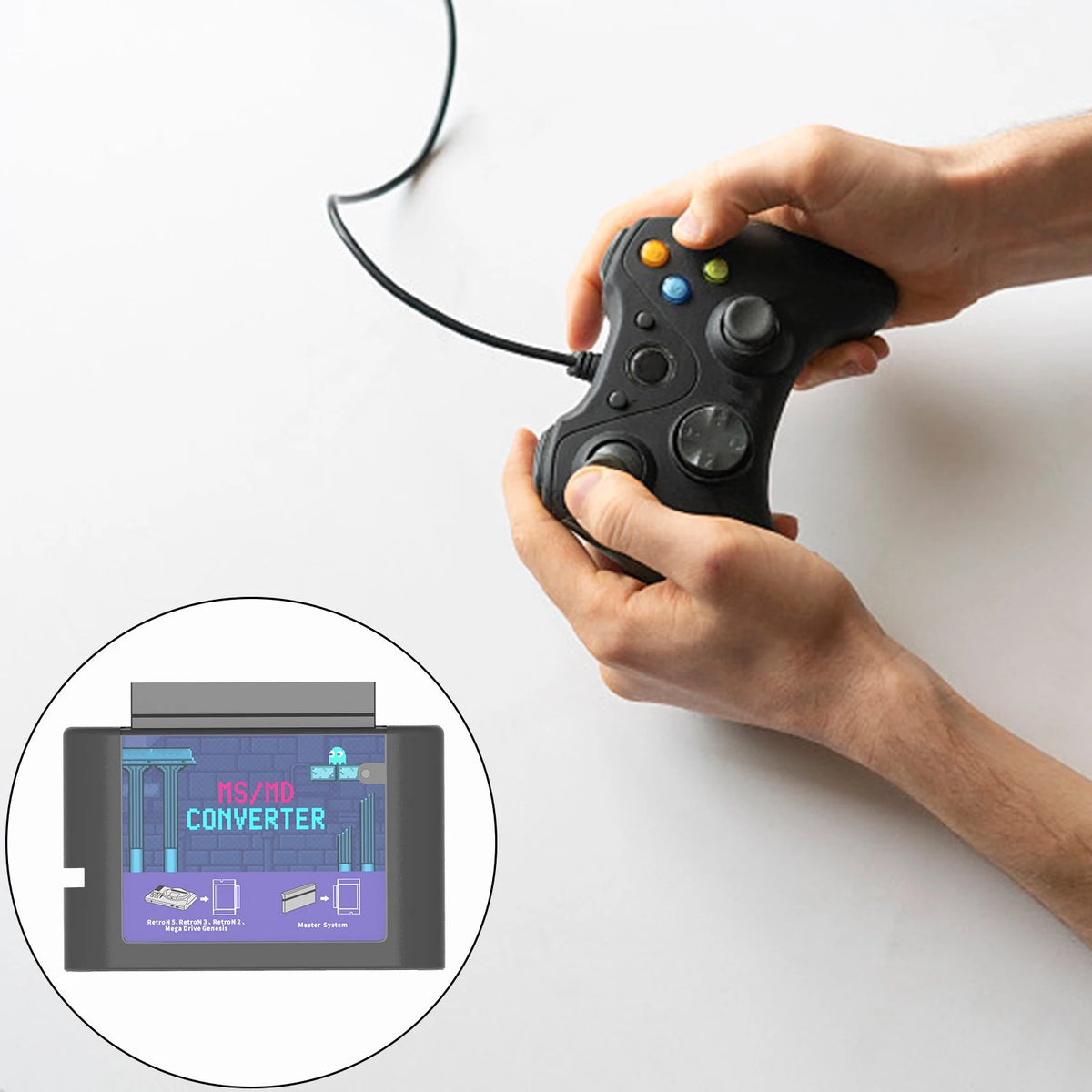 MS/MD Game Card Converter, Video Cassette Converter for Genesis Hyperdrive Master System to Megadrive Game Card Adapter Quake