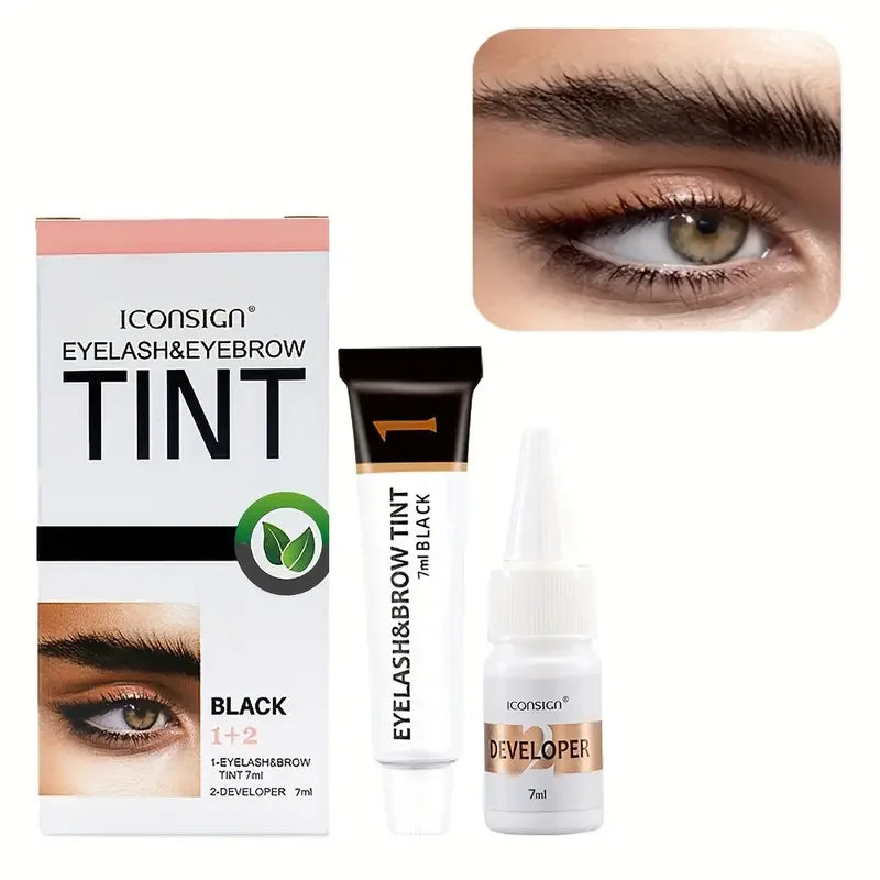 Eyebrow Dye Kit, Waterproof and Sweat-proof Eyebrow Dye, Comes with a Brush, Long-lasting Eyebrow Shaping and Enhancement Effect Quake Black