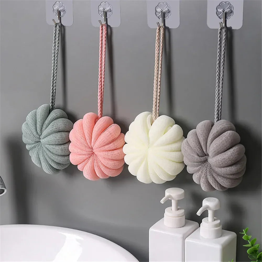 Bath Bubble Ball Exfoliating Scrubber Soft Shower Mesh Foaming Sponge Body Skin Cleaner Cleaning Tools Bathroom Accessories Quake gray