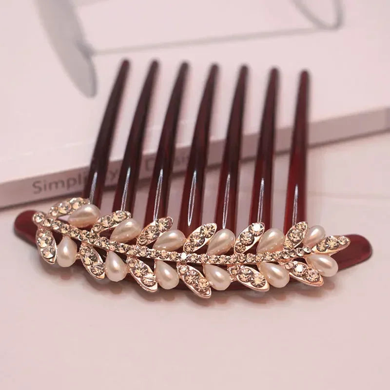 Women Crystal Hair Braiding Clip Elegant Vintage Hairpin Girls Elegant Rhinestone Hair Accessories Crystal Hairpins Barrettes Quake NO.5