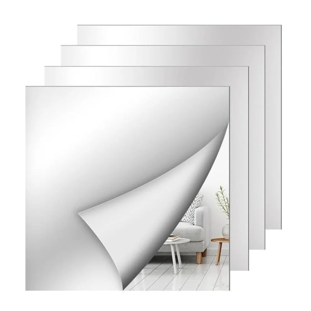 1pc Self Adhesive Acrylic Mirror Sheet 1.6mm Thick Shatterproof Non Glass Mirror Stickers Simple DIY Craft Makeup Mirror Quake