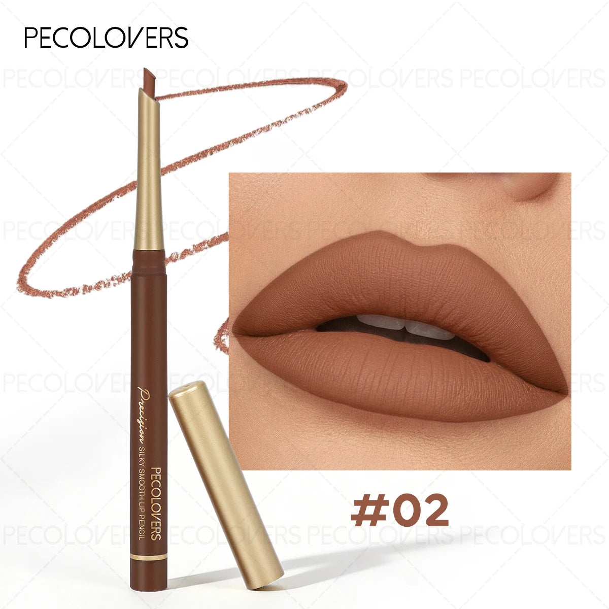 1PC Brown Tube Lip Liner, Brown Lipstick, Plump and Charming Lips, Outline The Lips, Lip Cosmetics Quake 02