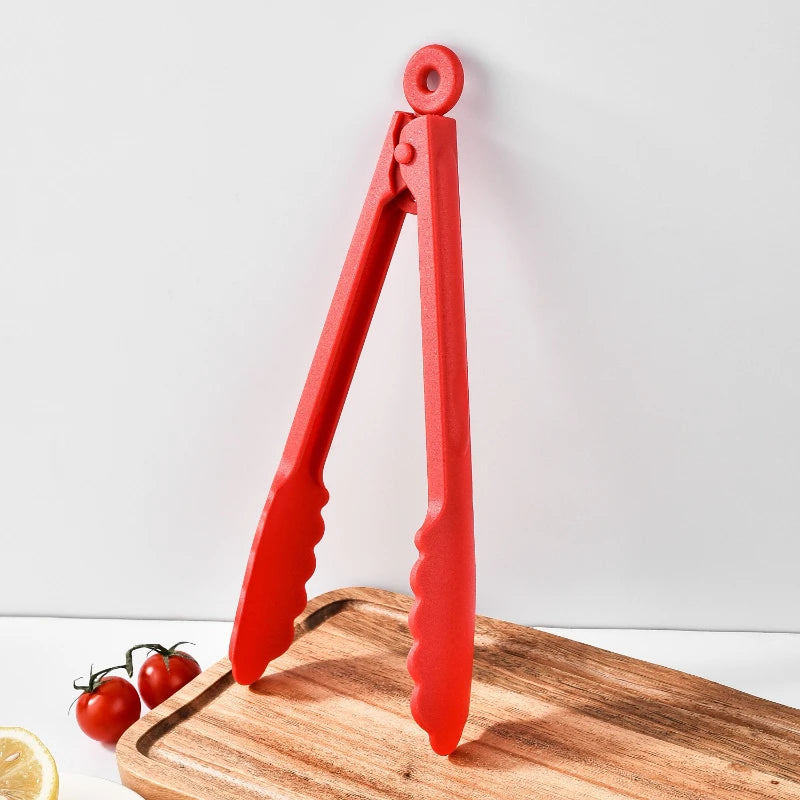 Multi-purpose Heat Resistant Plastic Food Tongs Non-Slip Kitchen Gripper for Steak Bread BBQ Baking Cake and Cooking Quake