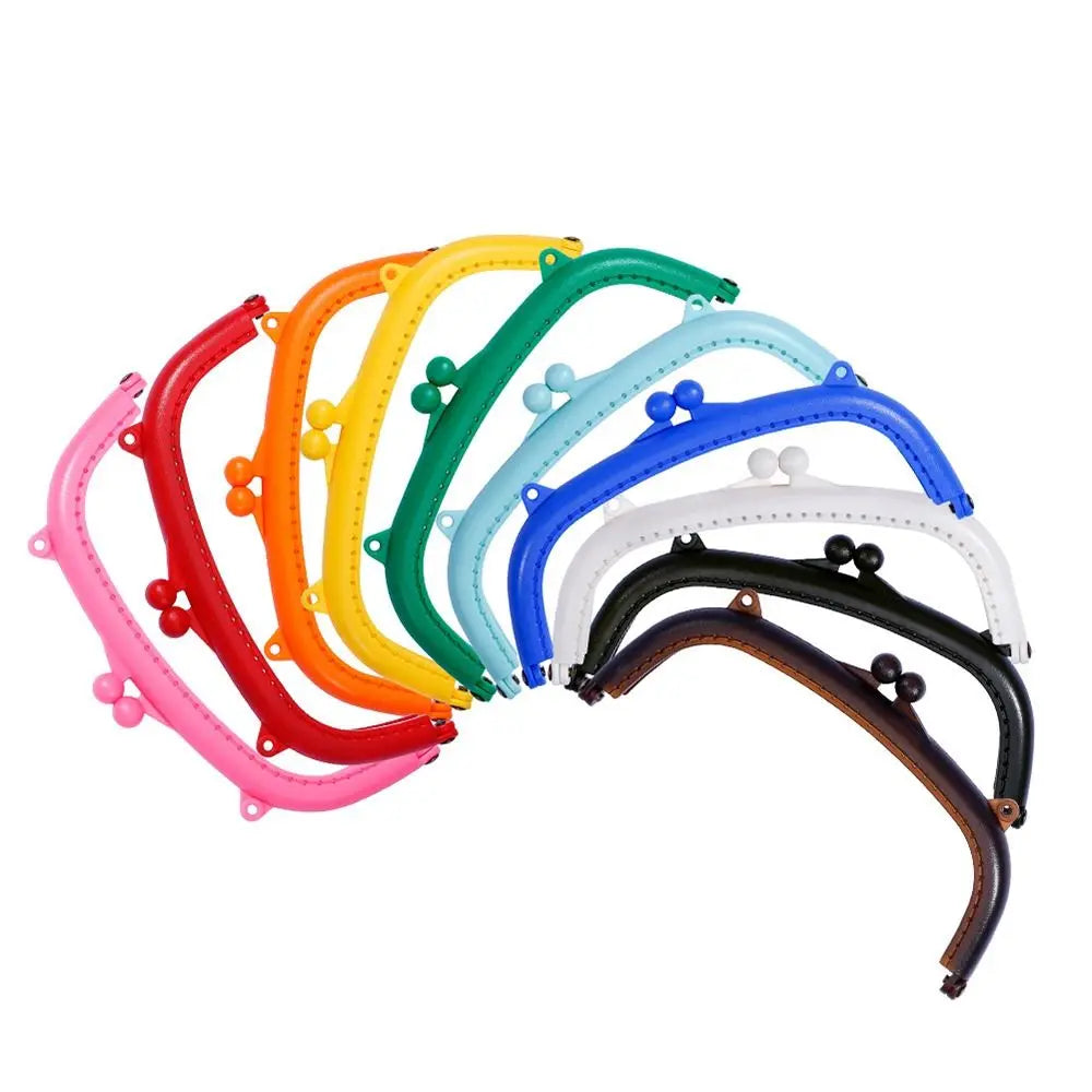 Mini Plastic Purse Frame Kiss Clasp Candy Color Bag Hardware Purse Clasp Frame Bag Kiss Clasp Lock Handle Bag Accessories Quake