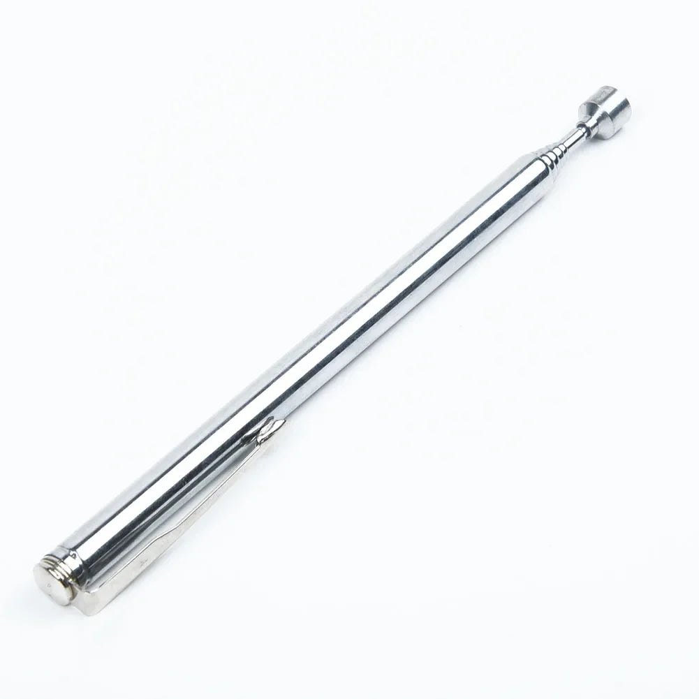 25.6" Portable Telescopic Magnetic Pickup Pen Tool for Car Repair & Maintenance - Extendable Magnet Retrieval Device Quake M481 Silver
