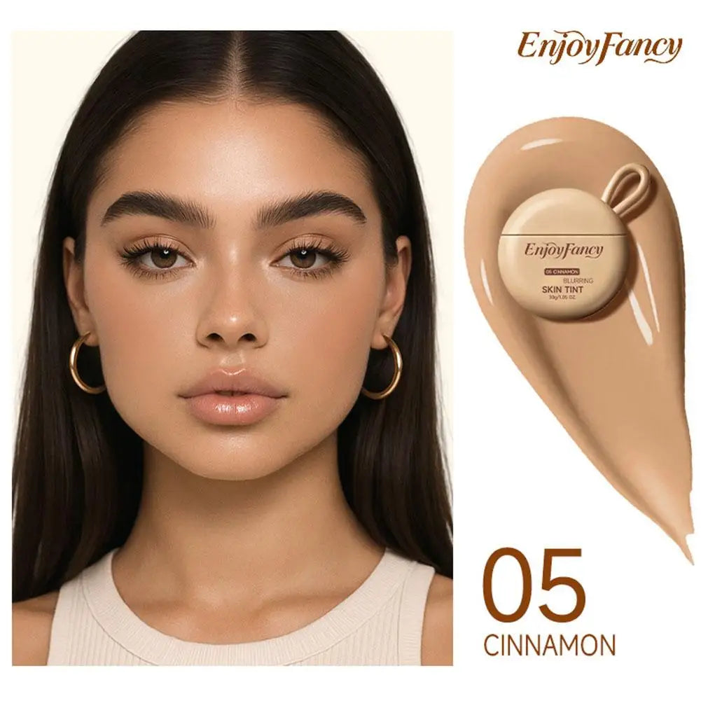 EnjoyFancy Soft Focus Skin Tone Foundation Natural Moisturizing Brightening Foundation Concealer Coverage Blemish Lasting Makeup Quake cinnamon