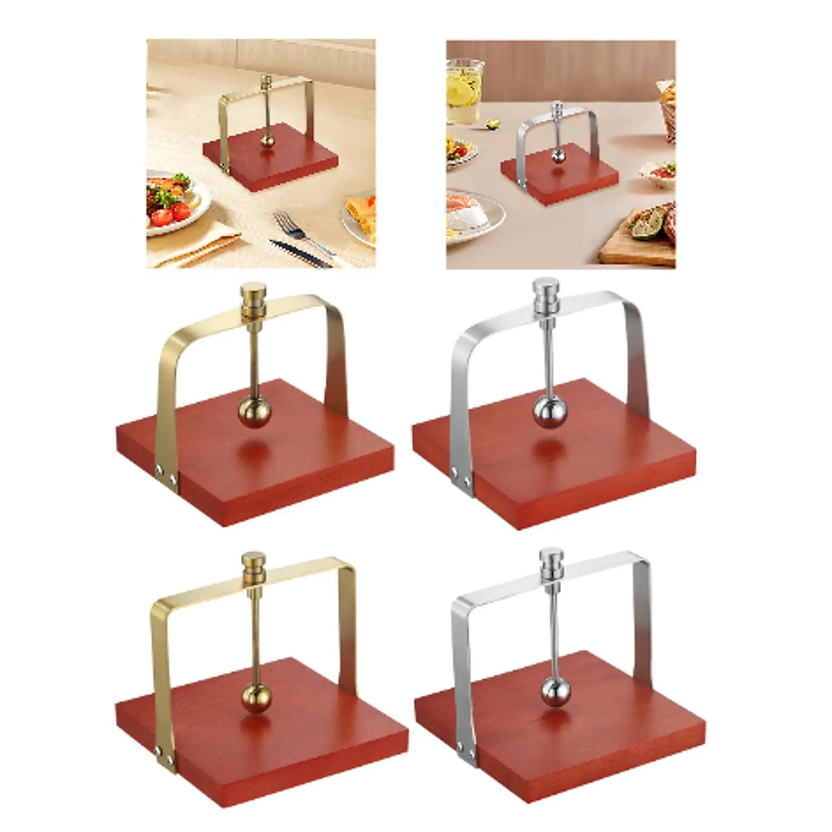Wooden Napkin Holder Multifunctional with Weighted Arm Decorative Desktop Paper Dispenser for Indoor Outdoor Kitchen Cafe Bar Quake