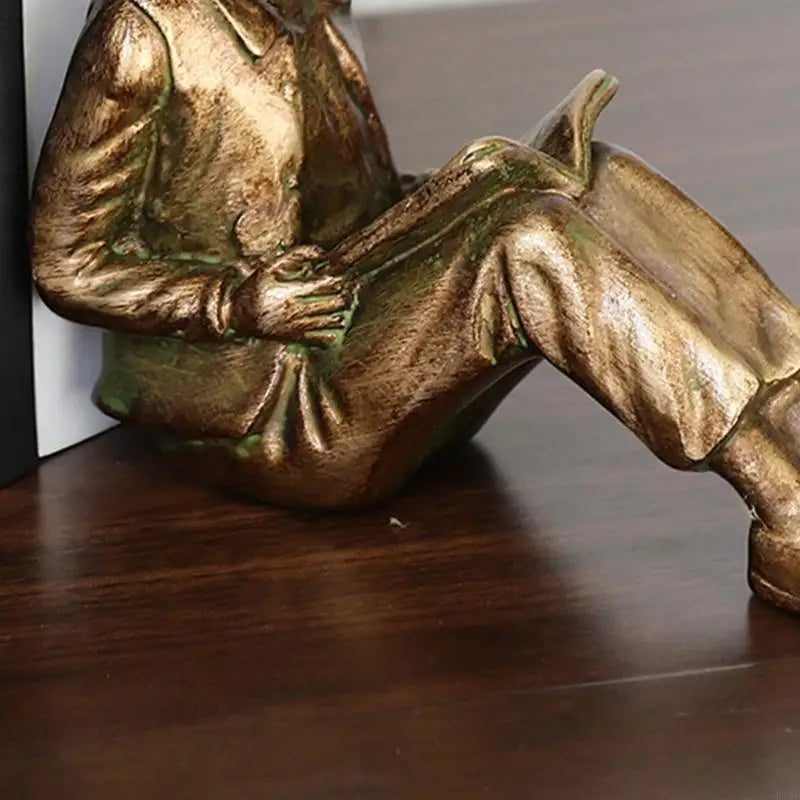 Resin Bookends Reading Child Figurines Book Stoppers for Bookshelf Organization, Study Desk Styling, and Upright Book K1KF Quake