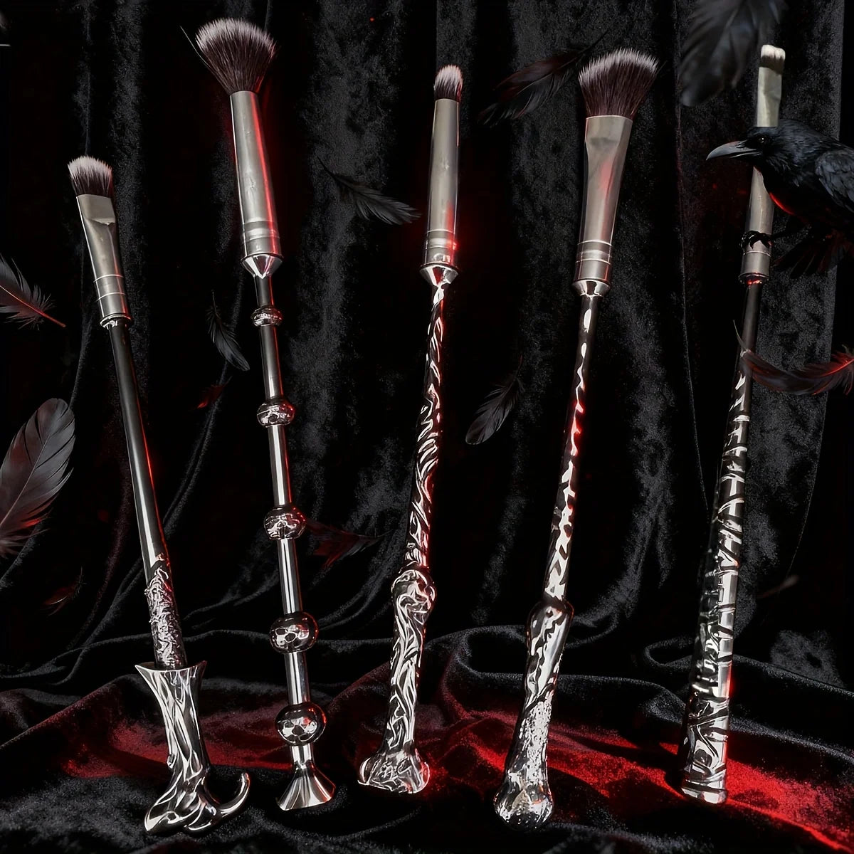 1 set of 5-piece makeup brush set, women's makeup brush set 5PCS, best gift, eye shadow eyeliner pen mixed lip bronze metal make Quake 1-Set