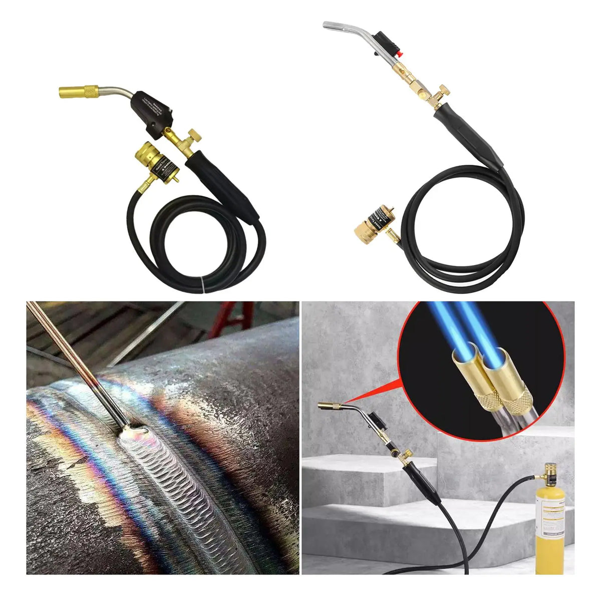 Propane Torch BBQ Torch Mapp Gas Torch Soldering 5ft Hose Weld Plumbing Barbecue Quake