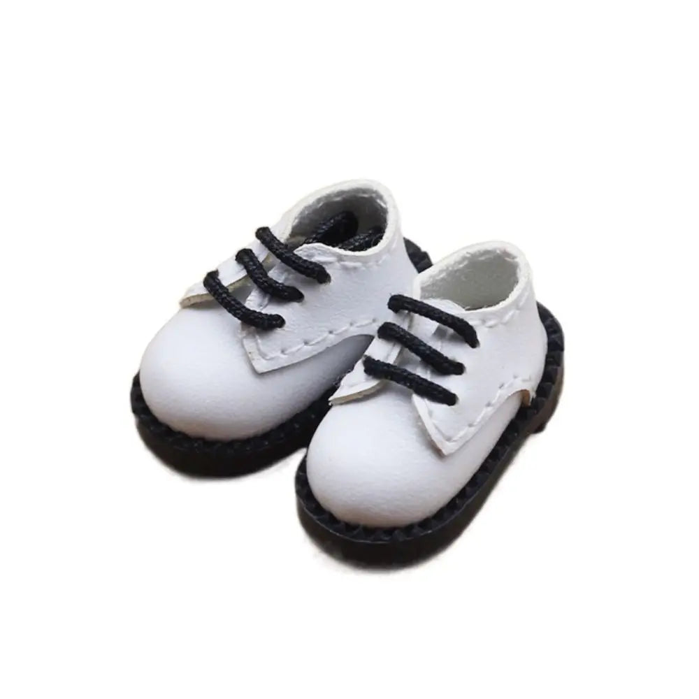 Multiple Colour 1 Pair Ob11 DOD 1/12 Bjd Doll Shoes All-Match PU Leather Body9 GSC YMY Shoes Delicate Cute Quake White 1