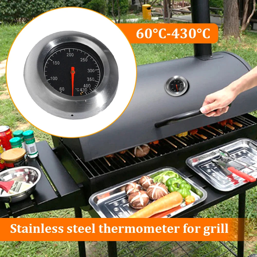 Barbecue BBQ Smoker Grill Stainless Steel Thermometer Temperature Gauge 60-430 for Kitchen Home Baking Household Cooking Quake