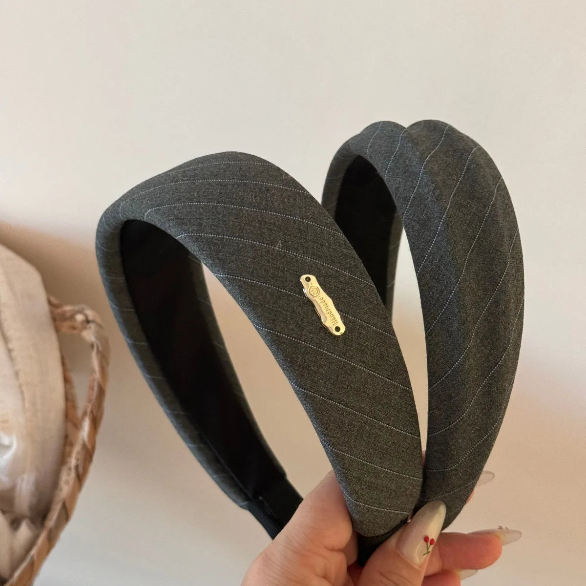 Vintage Gray Striped Headband for Women Girls Sweet Hair Ornament Headband Hair Hoop Headband Fashion Hair Styling Accessories Quake